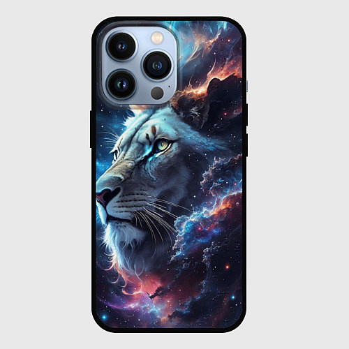 Чехол iPhone 13 Pro Galactic lion / 3D-Черный – фото 1