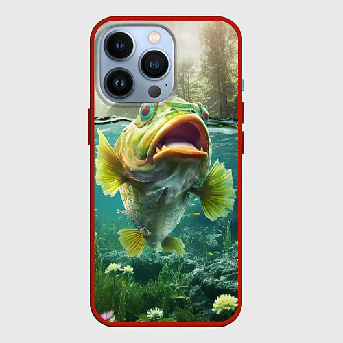 Чехол iPhone 13 Pro Карп в воде / 3D-Красный – фото 1