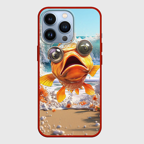 Чехол iPhone 13 Pro Карп рыба / 3D-Красный – фото 1