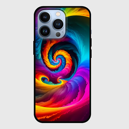 Чехол iPhone 13 Pro Радужная воронка / 3D-Черный – фото 1