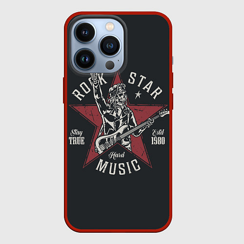 Чехол iPhone 13 Pro Rockstar music / 3D-Красный – фото 1