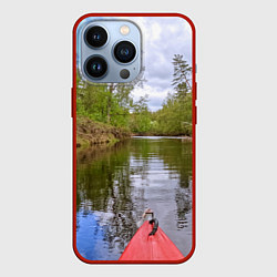 Чехол для iPhone 13 Pro Красная байдарка, цвет: 3D-красный