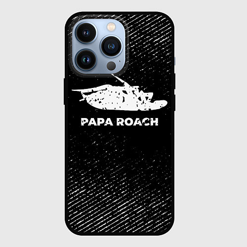 Чехол iPhone 13 Pro Papa Roach с потертостями на темном фоне / 3D-Черный – фото 1