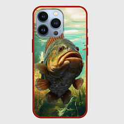 Чехол для iPhone 13 Pro Карп в озере, цвет: 3D-красный
