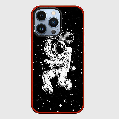 Чехол iPhone 13 Pro Space tennis - astronaut / 3D-Красный – фото 1