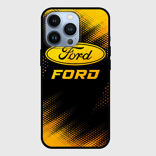 Чехол iPhone 13 Pro Ford - gold gradient / 3D-Черный – фото 1