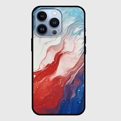 Чехол для iPhone 13 Pro Белый синий красный, цвет: 3D-черный