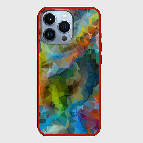 Чехол iPhone 13 Pro Color pattern / 3D-Красный – фото 1