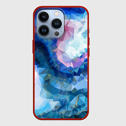 Чехол iPhone 13 Pro Blue mosaic / 3D-Красный – фото 1