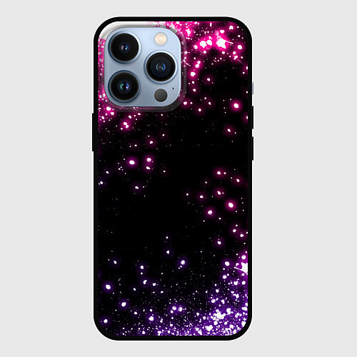 Чехол iPhone 13 Pro Неоновые звезды - neon / 3D-Черный – фото 1