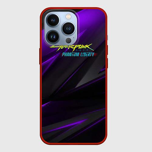 Чехол iPhone 13 Pro Cyberpunk 2077 phantom liberty dark logo / 3D-Красный – фото 1