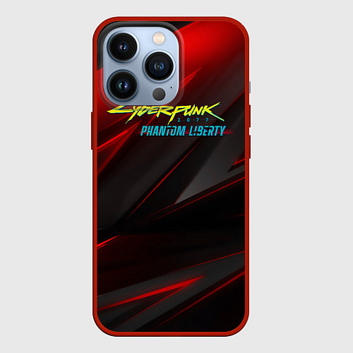 Чехол iPhone 13 Pro Cyberpunk 2077 phantom liberty red black logo / 3D-Красный – фото 1