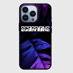 Чехол iPhone 13 Pro Scorpions neon monstera