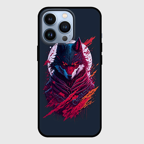 Чехол iPhone 13 Pro Лис ниндзя от нейросети / 3D-Черный – фото 1