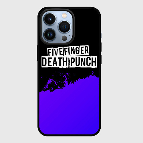 Чехол iPhone 13 Pro Five Finger Death Punch purple grunge / 3D-Черный – фото 1