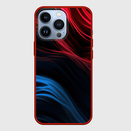 Чехол iPhone 13 Pro Blue red black / 3D-Красный – фото 1