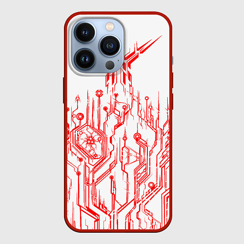 Чехол iPhone 13 Pro Киберпанк-red / 3D-Красный – фото 1