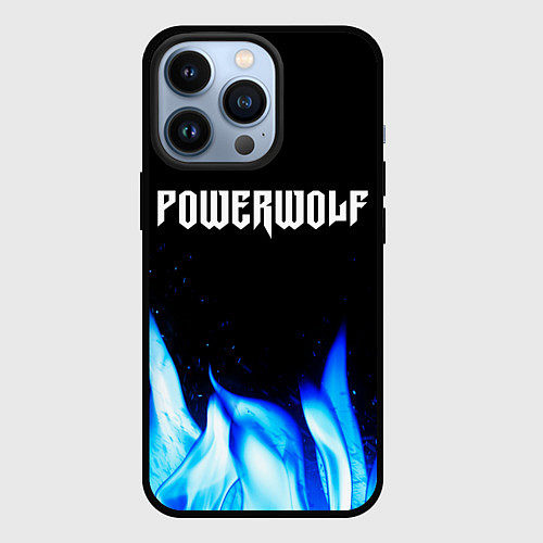 Чехол iPhone 13 Pro Powerwolf blue fire / 3D-Черный – фото 1