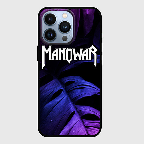 Чехол iPhone 13 Pro Manowar neon monstera / 3D-Черный – фото 1