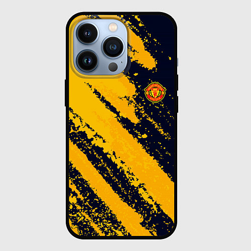 Чехол iPhone 13 Pro Manchester United FC ФК Манчестер Юнайтед / 3D-Черный – фото 1