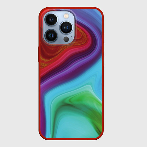 Чехол iPhone 13 Pro Magic waves / 3D-Красный – фото 1