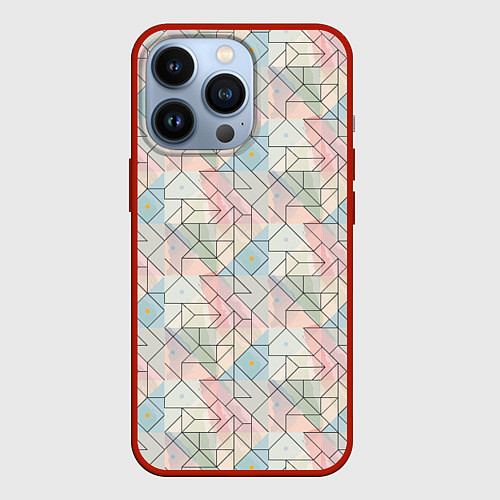 Чехол iPhone 13 Pro Ornament / 3D-Красный – фото 1