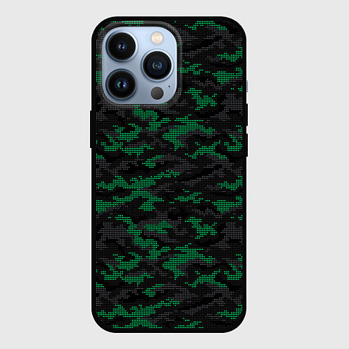 Чехол iPhone 13 Pro Точечный камуфляжный узор Spot camouflage pattern / 3D-Черный – фото 1