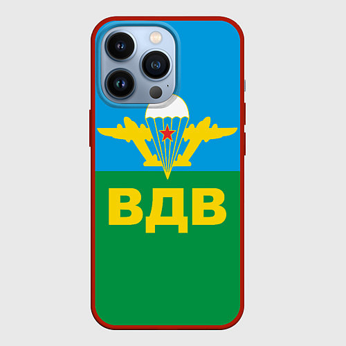 Чехол iPhone 13 Pro ВДВ - символика / 3D-Красный – фото 1