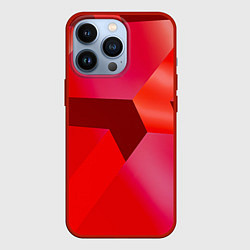 Чехол для iPhone 13 Pro Красная геометрия, цвет: 3D-красный