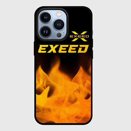 Чехол iPhone 13 Pro Exeed - gold gradient: символ сверху / 3D-Черный – фото 1