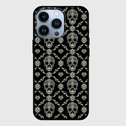 Чехол iPhone 13 Pro Узор с черепами Pattern with skulls