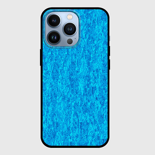 Чехол iPhone 13 Pro Абстракция лазурный голубой / 3D-Черный – фото 1