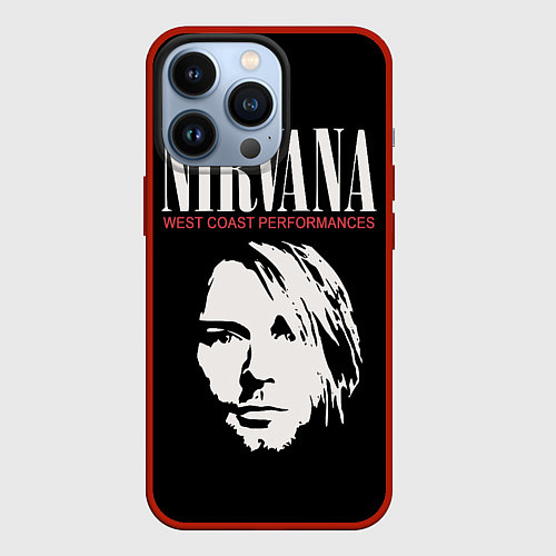 Чехол iPhone 13 Pro Nirvana - Kurt Cobain / 3D-Красный – фото 1