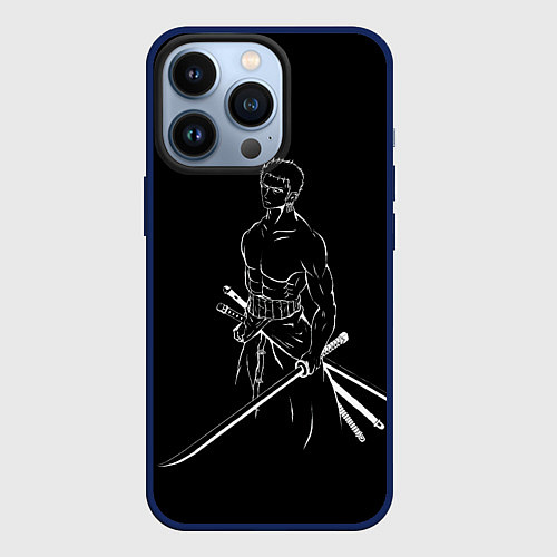 Чехол iPhone 13 Pro Roronoa Zoro - One Piece / 3D-Тёмно-синий – фото 1