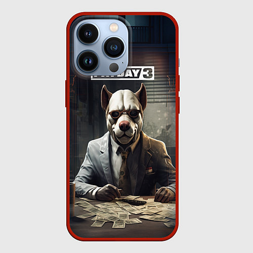 Чехол iPhone 13 Pro Bulldog payday 3 / 3D-Красный – фото 1