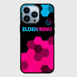 Чехол iPhone 13 Pro Elden Ring - neon gradient: символ сверху