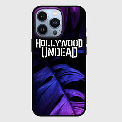 Чехол для iPhone 13 Pro Hollywood Undead neon monstera, цвет: 3D-черный