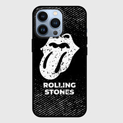 Чехол iPhone 13 Pro Rolling Stones с потертостями на темном фоне