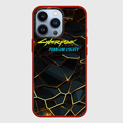 Чехол iPhone 13 Pro Cyberpunk 2077 phantom liberty gold abstract