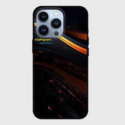 Чехол iPhone 13 Pro Cyberpunk 2077 phantom liberty black gold logo