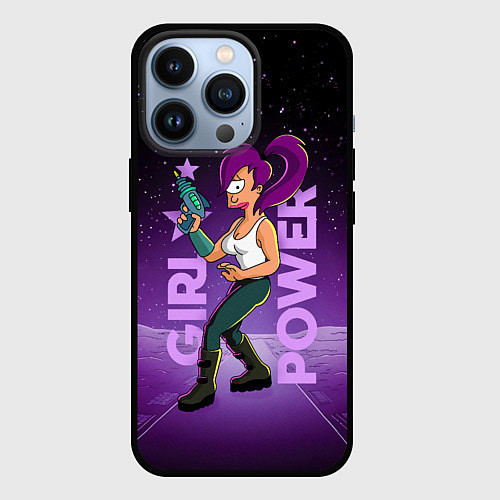 Чехол iPhone 13 Pro Futurama: Лила с бластером / 3D-Черный – фото 1