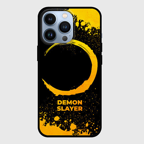 Чехол iPhone 13 Pro Demon Slayer - gold gradient / 3D-Черный – фото 1