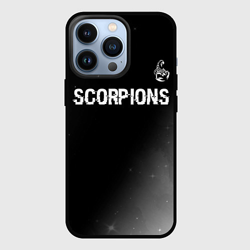 Чехол iPhone 13 Pro Scorpions glitch на темном фоне: символ сверху / 3D-Черный – фото 1