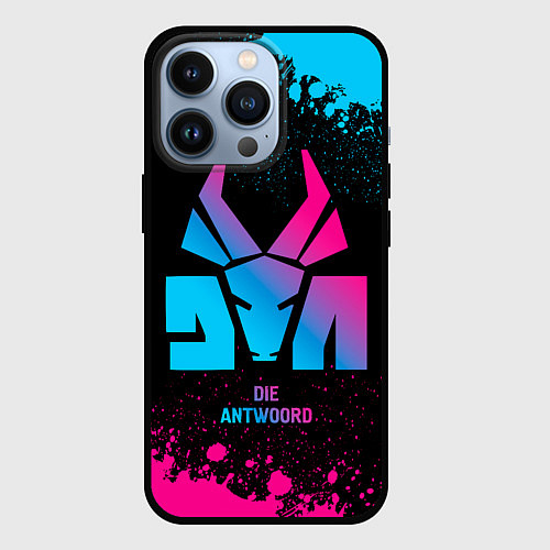 Чехол iPhone 13 Pro Die Antwoord - neon gradient / 3D-Черный – фото 1