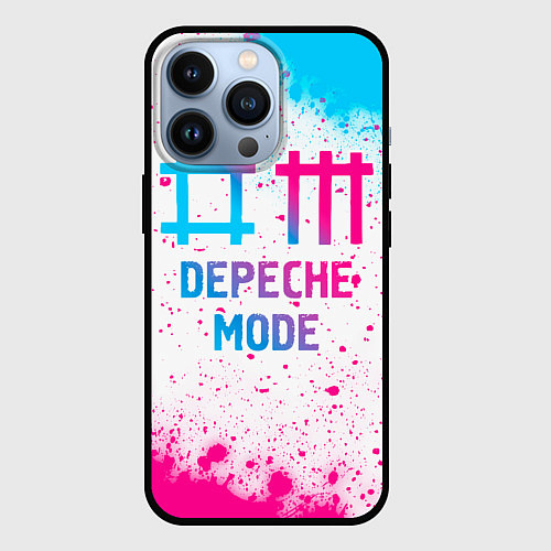 Чехол iPhone 13 Pro Depeche Mode neon gradient style / 3D-Черный – фото 1