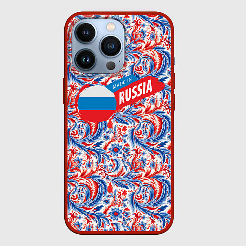 Чехол iPhone 13 Pro Made in Russia / 3D-Красный – фото 1