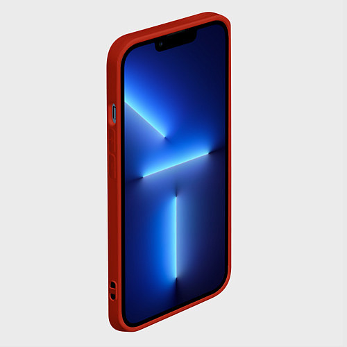 Чехол iPhone 13 Pro Кенгуру в стиле киберпанк на фоне мегаполиса / 3D-Красный – фото 2
