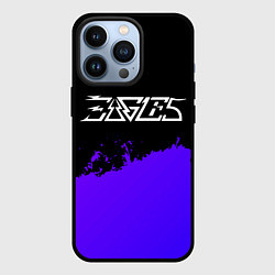 Чехол iPhone 13 Pro Eagles purple grunge