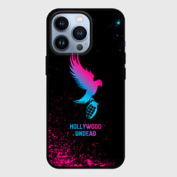 Чехол iPhone 13 Pro Hollywood Undead - neon gradient