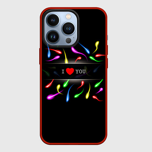 Чехол iPhone 13 Pro I love you - секс / 3D-Красный – фото 1